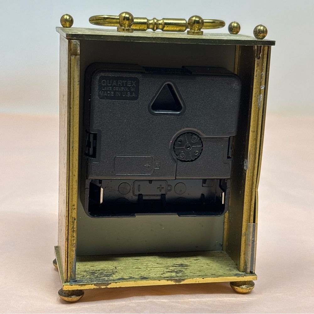 Quartz Alarm Carriage Clock in Brass Finish non working prop from west Germany - Picture 12 of 16